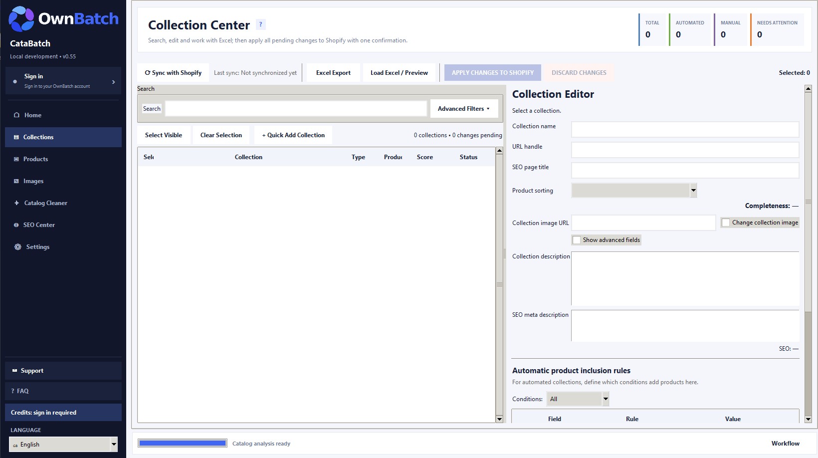 CataBatch bulk collection editing workspace in the desktop beta